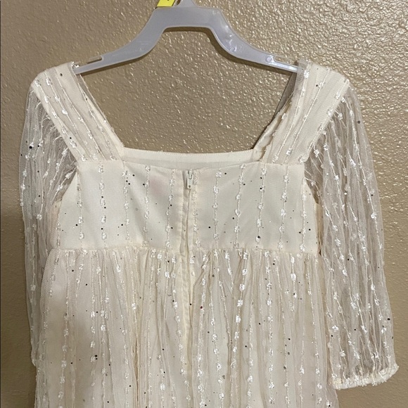 Wonder Nation Cream Kids Dress with Sheer Sleeves -size 8 - Picture 5 of 8
